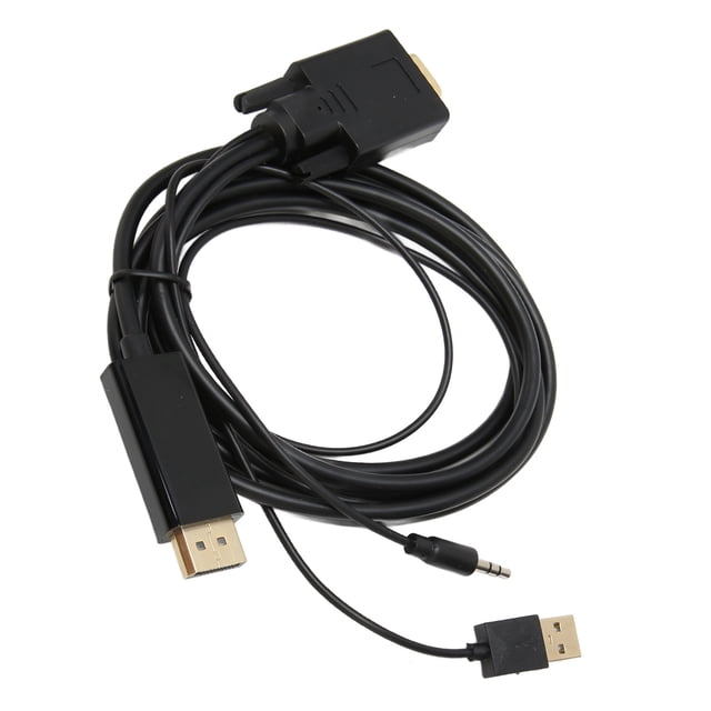 Video Adapter Cable, Corrosion Proof Plug And Play Compact VGA To Adapter Cable With Power Supply For Laptop For Projector