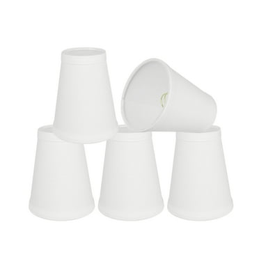 Aspen Creative 32080-5 Small Hardback Empire Shape Chandelier Clip-On Lamp Shade Set (5 Pack), Transitional Design in Off White, 4" bottom width (2.5" x 4" x 5")