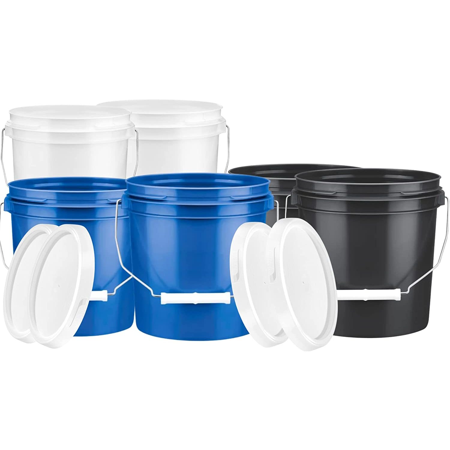 FulnKye 1 Gallon Plastic Bucket Container with Lid Food Grade BPA Free