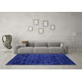 thumbnail image 3 of Ahgly Company Indoor Square Abstract Blue Modern Area Rugs, 7' Square, 3 of 4