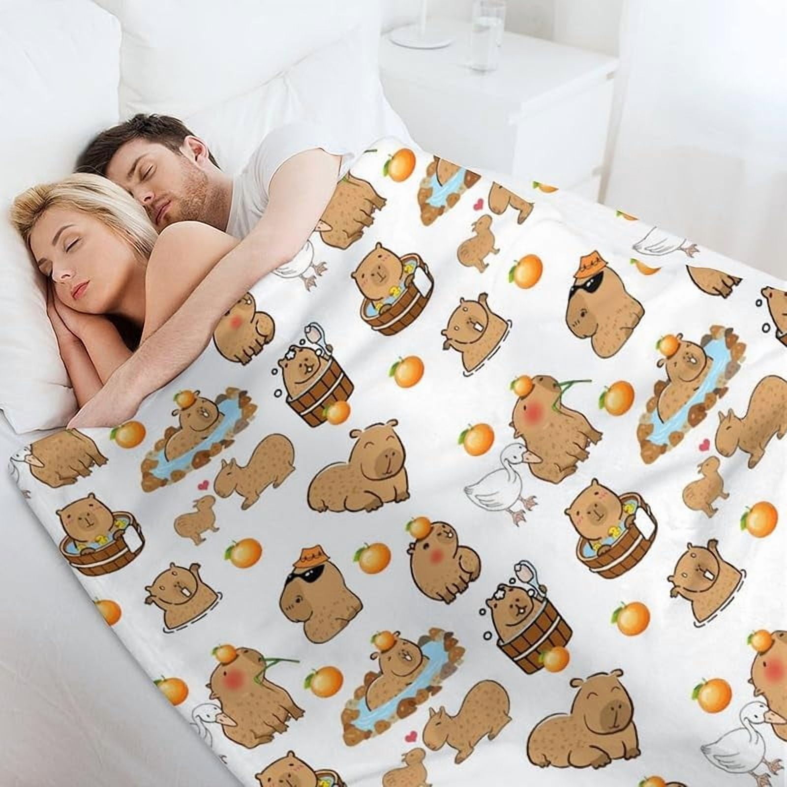 Capybara Blanket - 40"x30" Cute Plush Throw Blanket for Girls & Boys Kids - Sofa, Bedroom, Travel Gift