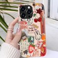 thumbnail image 3 of Étui pour iPhone 14 Pro Max - Compatible avec Charge Sans Fil - Étui Rigide à Double Couche & Étui en Silicone - Étui de Protection avec Motifs Mignons de Fleurs Sauvages pour Femmes - Collage Fantaisie, 3 of 4