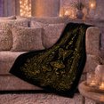 thumbnail image 6 of Golden Moth with Moon Phases and Mushrooms, Gothic Woodland Style for Mystic Art Lovers, Dark Forest Scene and Halloween Gift, Cozy Flannel Blanket for Bedroom, Home Decor, 6 of 9