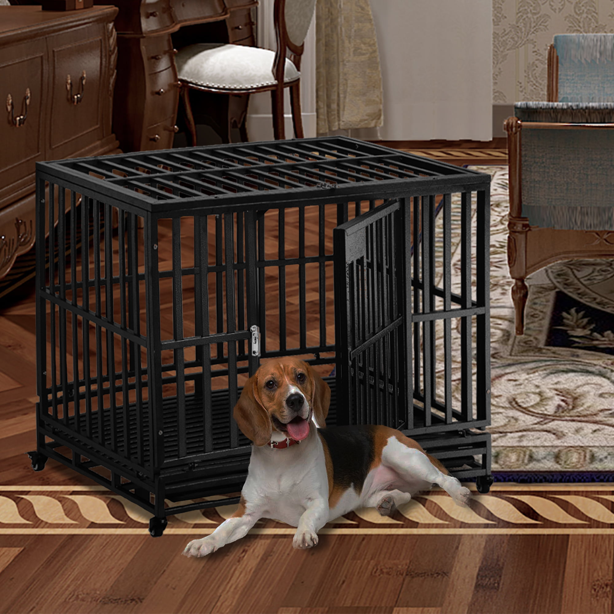 vidaXL Dog Cage Dog Kennels Dog Crates with Single/Double Door Multi Sizes 