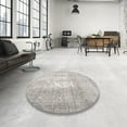 thumbnail image 3 of Ahgly Company Indoor Round Contemporary Dark Gray Abstract Area Rugs, 4' Round, 3 of 6