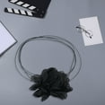 thumbnail image 2 of LYMAYTER Long Rope Necklace Flower Necklace - Realistic Fabric, Multi - layer Straps, 2 of 7