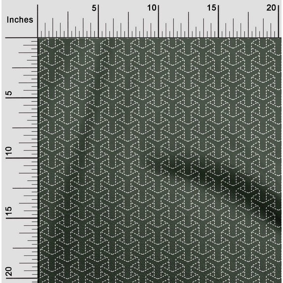 oneOone Organic Cotton Voile Fabric Shapes Geometric Sashiko Printed Fabric 1 Yard 42 Inch Wide
