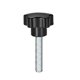 thumbnail image 1 of Uxcell M10 x 60mm Rosca macho 47.5mm Cabeza perillas en forma de estrella galvanizadas negras 1 paquete, 1 of 5