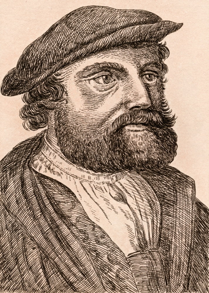 Hans Holbein The Younger 1497-1543 German Artist From 75 Portraits Of Celebrated Painters From Authentic Originals Etched By James Girtin Published London 1817 Canvas Art - Ken Welsh Design Pics (24