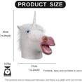 thumbnail image 4 of Máscara de cabeza de unicornio, máscara de caballo aterrador, máscara de látex para disfraces de fiesta o Halloween (blanca), 4 of 5