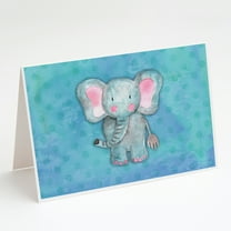 Blue Elepant Watercolor Greeting Cards and Envelopes Pack of 8