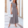 thumbnail image 3 of PRETTYGARDEN Women's 2 Piece Summer Outfits Dressy Casual Knit Short Sleeve Crop Top High Waist Midi Skirt Set, 3 of 8