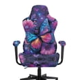 thumbnail image 3 of Whosucclay Galaxy Butterfly Flower Print Gaming Chair Cover, Office Chair Cover with Zipper, Stretch Anti-dust Universal, Removable High Back Computer Seat Protector for Pets, 3 of 8