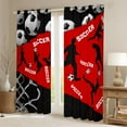 thumbnail image 2 of Erosebridal Rugby Print Curtains Pack of 2 (38x45), American Football 30%-50% Black Out Curtains, Soccer Decor, 2 of 6