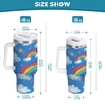 thumbnail image 3 of Cute Rainbow and Cloud Tumbler with Handle and Straw Lid 40 oz Insulated Vacuum Water Bottle Stainless Steel Travel Cup, 3 of 9