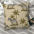 thumbnail image 4 of Square Throw Pillow Covers with Core, African Zebra Print Pillows for Sofa Beds, 16 x 16 inches Brown, 4 of 9
