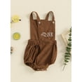 thumbnail image 3 of Suealasg Baby Boys Girls 1st Birthday Overalls Square Neck Sleeveless Letter Embroidery Corduroy Romper, 3 of 7