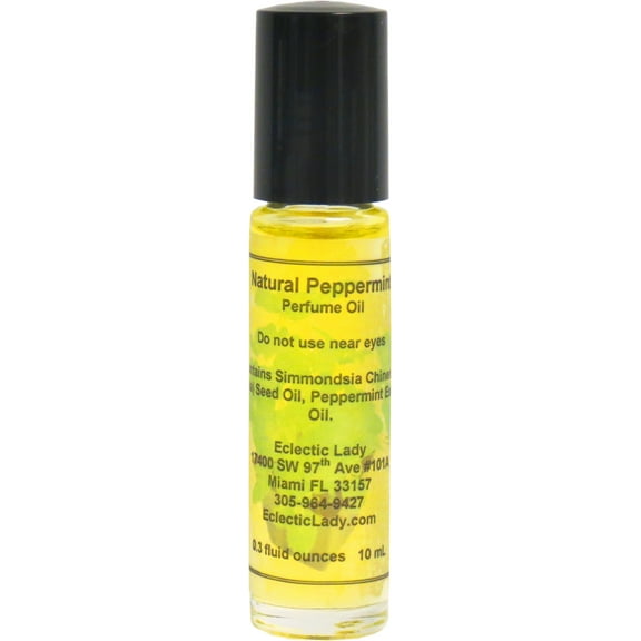 All Natural Peppermint Perfume Oil, 0.3 Oz Portable Roll-On Fragrance