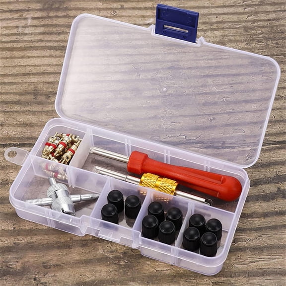 Dbuoem 33Pcs/Set Valve Stem Installer Superior Strength Quick Installation Reliable Car Tyre Valve Repair Tool Kit for Automobile