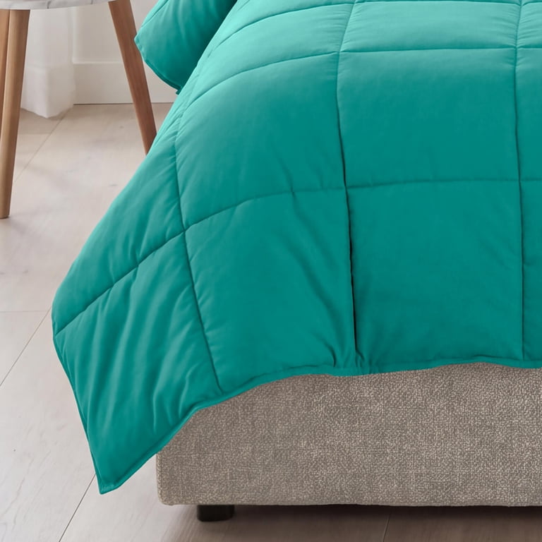 Superior Solid Down-Alternative Comforter Full Turquoise photo 7