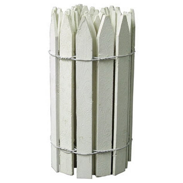 Valla de jardín Greenes Wood, color blanco, 3,66 m de largo x 40,64 cm de alto (paquete de 4)