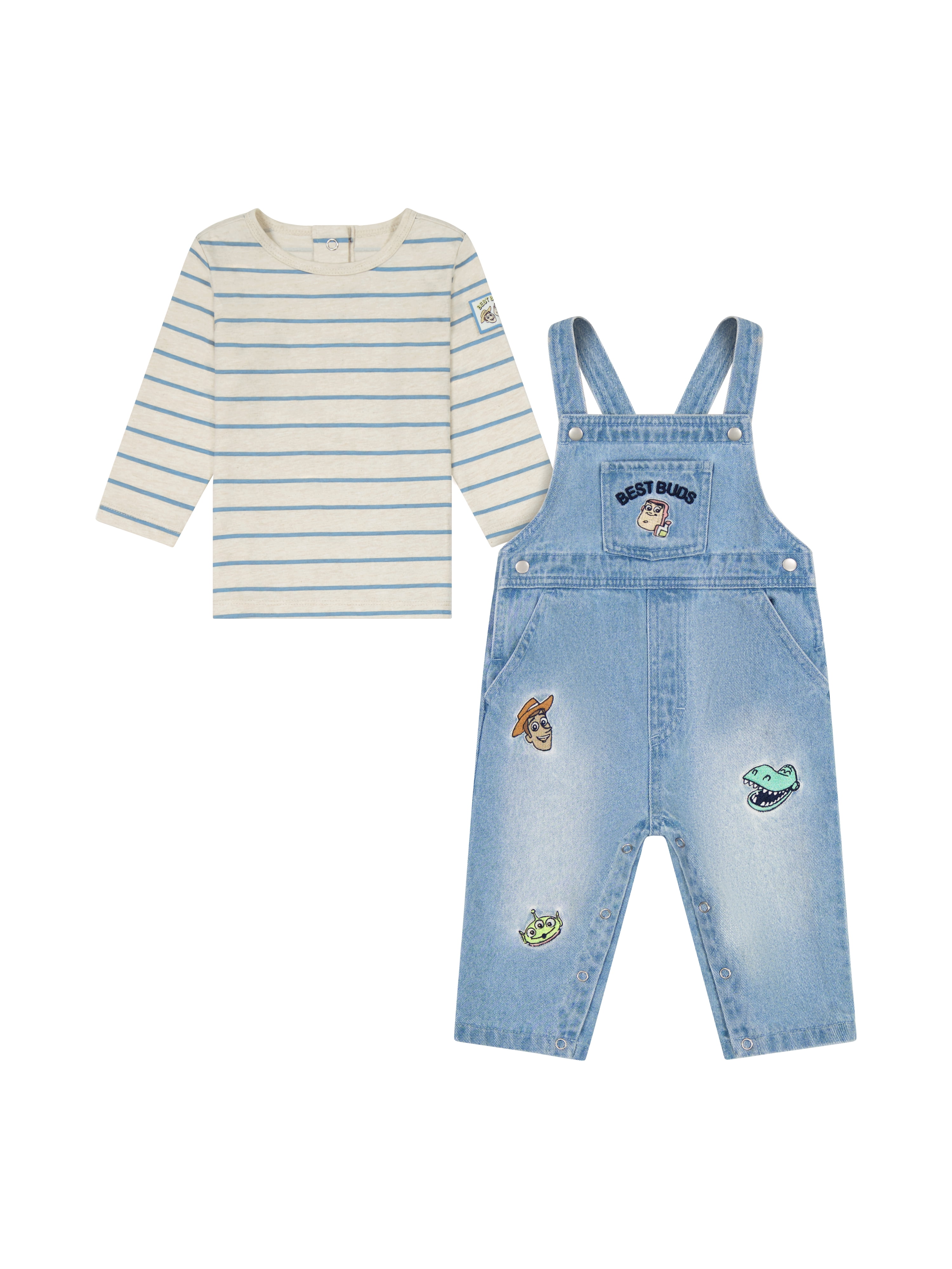 Toy Story Baby Boy 2 Piece Overall Set, Sizes 0-24 Months