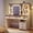 Antique White, variant on Farmhouse Makeup Vanity with Sliding Mirror & Lights Large Vanity Desk with Charge Station Dressing Table with 4 Drawers & 2 Cabinets, Antique White