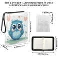 thumbnail image 3 of Game Card Storage Bag Collectible Trading Card Albums The 4-Pocket Card Binder With 50-Page Sleeve Can Hold 400 Game Cards Beautiful Cute Blue Owl, 3 of 6
