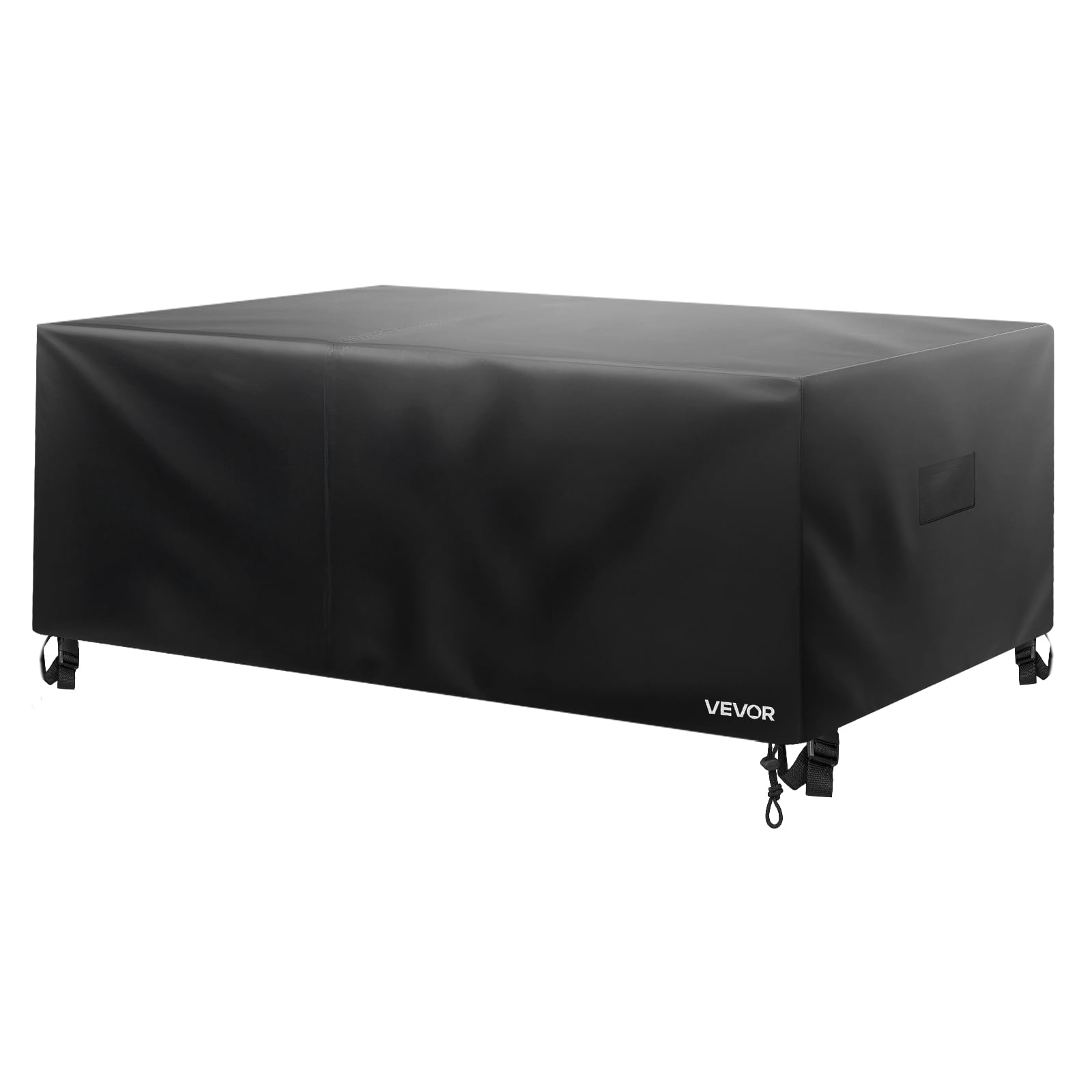 VEVOR Patio Furniture Cover, 420D Heavy Duty Waterproof Outdoor Dining Table and Chairs Cover, Large Rectangular Patio Table Covers with Air Vent for All Weather, 110L x 84W x 28H inch, Black