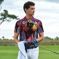 thumbnail image 2 of Kdxio Cartoon Big-Eyed Dog Print Men's Short Sleeve Polo Shirt,Midweight Men's Shirt, 2 of 5