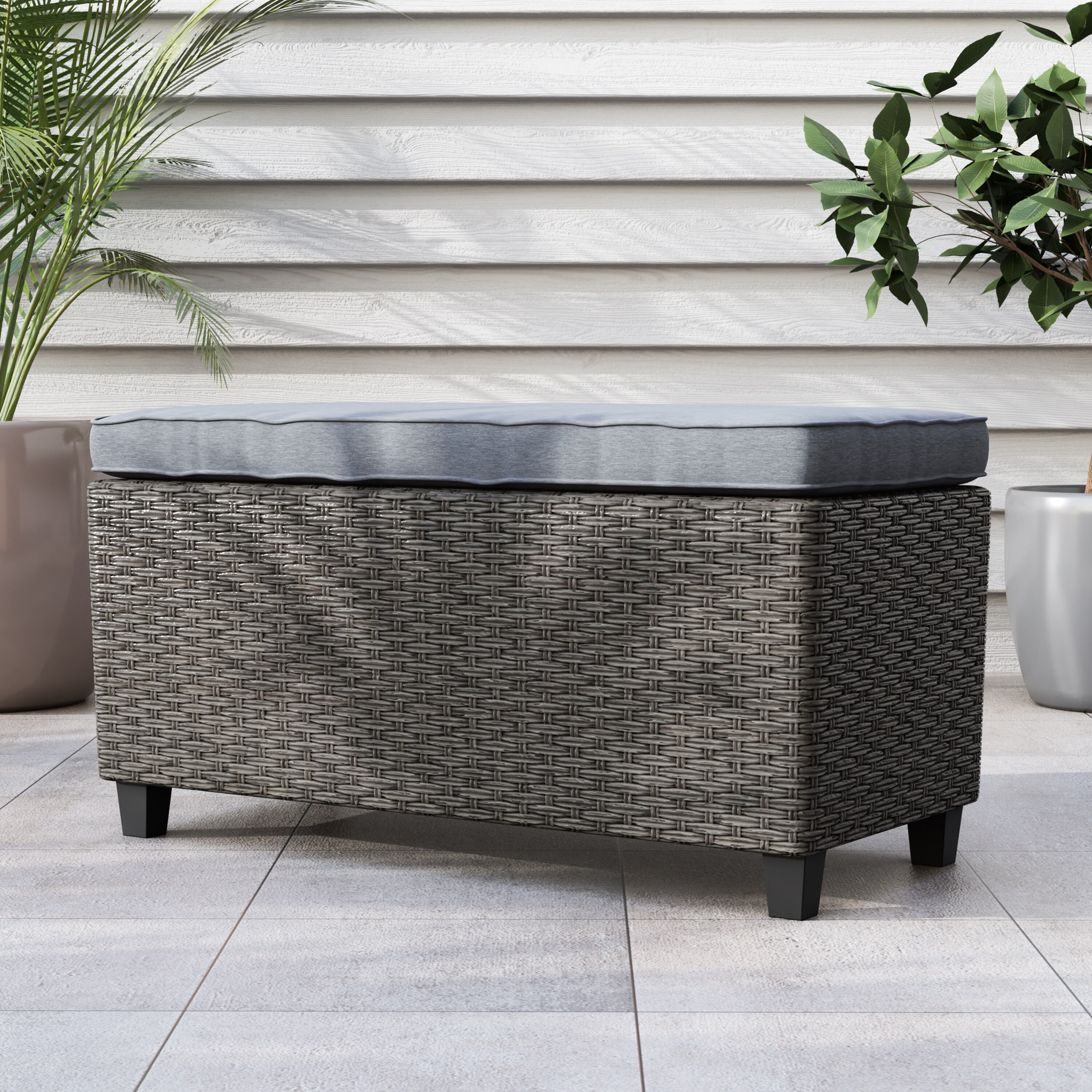 Muse & Lounge Co Decker Contemporary Wicker Outdoor Sofa Bench by M&L