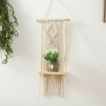 thumbnail image 4 of Estante para colgar en la pared de Macrame, estantería de tapiz tejido a mano para colgar plantas Feliz Sencillez, 4 of 5