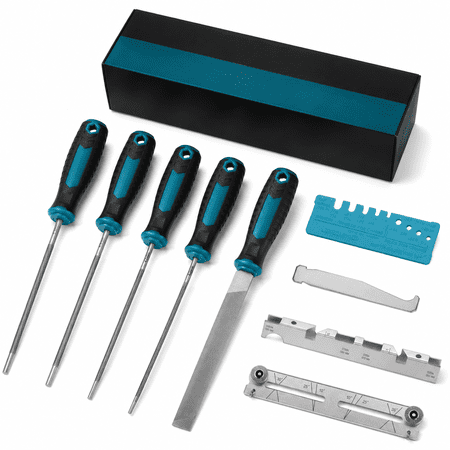 9-Piece Chainsaw File Set with Accessories Multiple Sizes for Chain Sharpening