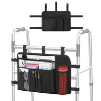 MoKo Walker Bag with Cup Holder, Walker Basket Organizers for Rolling Folding Walker Accessories, Black