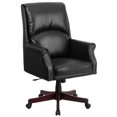 thumbnail image 1 of High Back Pillow Back Black Leather Executive Swivel Office Chair with Arms, 1 of 9