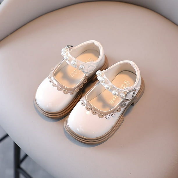 Zapatos de cuero para niñas, zapatos de rendimiento de cabeza redonda de charol para niñas de primavera, zapatos de rendimiento para actividades, zapatos de princesa