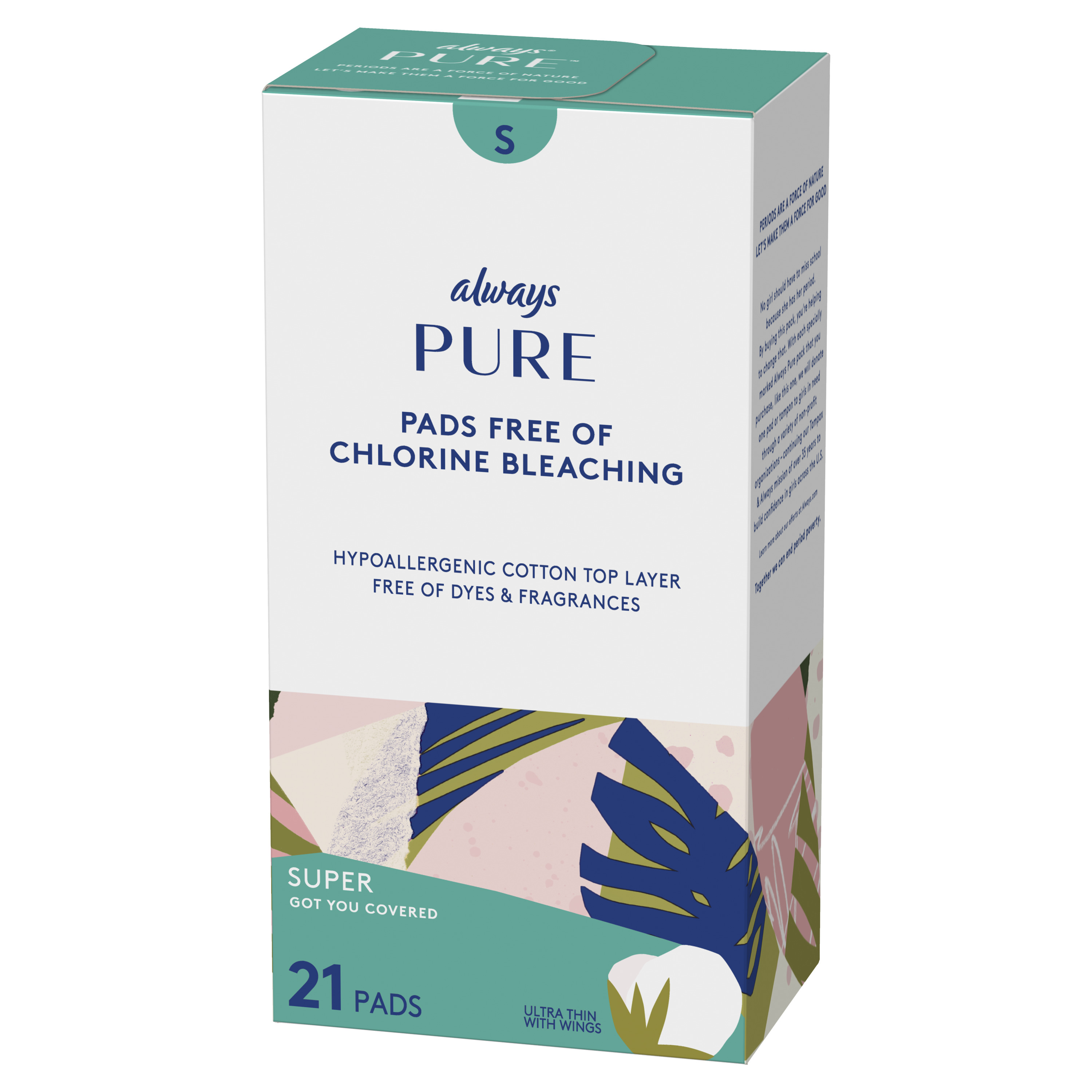 Always Pure Ultra Thin Super Pads With Wings Unscented, 21 Count