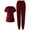 Deep Red, variant on Scrubs for Women Set Plus Size Jogger Pant and V-Neck Top Soft Multi Pockets Stretch Nursing Uniform