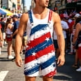 thumbnail image 6 of WERYOUNG Fourth Of July USA Festival Overalls For Man Patriotic Graphic Denim Jumpsuit Casual Red White Blue Suspender Shorts Stylish One-Pieces XXXXXL, 6 of 6