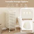 thumbnail image 3 of FASCK 10-Drawer Rolling Storage Cart, Utility Mobile Trolley with Removable Drawers & Universal Casters & 2 Brakes, Versatile Flexible Drawer Organizer Cart for Home, Office, White, 3 of 9