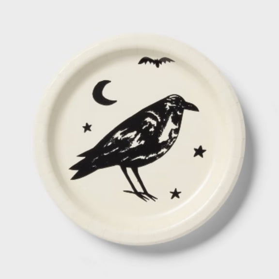 20ct Halloween Crow Snack Plate - Spritz