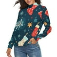 thumbnail image 2 of Christmas Snow Socks Women's Turtleneck Sweater Long Sleeve Ribbed Fitted Turtle Neck Casual Fall Winter Collection Top 2XL, 2 of 4
