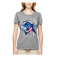 thumbnail image 2 of Wild Bobby Great White Shark USA Since 1776 Women Graphic Tee, 2 of 6