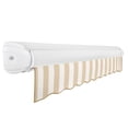 thumbnail image 7 of Awntech 12' x 10' Full Cassette Manual Patio Retractable Awning, Linen/White Stripe, 7 of 7