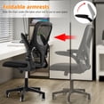 thumbnail image 2 of Oyajia Office Chair, Comfort Home Office Task Chair, Lumbar Support Computer Chair with Flip-up Arms and Adjustable Height, Black, 2 of 12