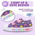 thumbnail image 2 of FUNCOO PLUS Toddler Kids Light Up Sneakers Girls Canvas Shoes, Purple Dinosaur, Size 11, 2 of 5