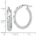 thumbnail image 2 of 14k White Gold Polished and Twisted Oval Hoop Earrings 25.4x19.3mm Wide 4.75mm Thick Hoop Earring for Women, 2 of 2
