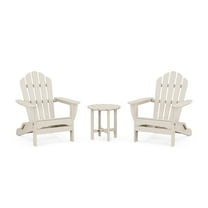 Trex Outdoors 3-Piece Monterey Bay Folding Outdoor Adirondack Set in Sand Castle