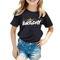 thumbnail image 4 of Crop Tops pour Enfants 9-10 Filles Manches Longues pour Anniversaire d'Enfants T-Shirt à Manches Courtes Col Rond Été Coupe Décontractée Basique, 4 of 4
