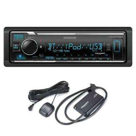 Kenwood KMM-BT332U Bluetooth USB Media Receiver with Alexa, Single DIN, Sirius XM Tuner Kit